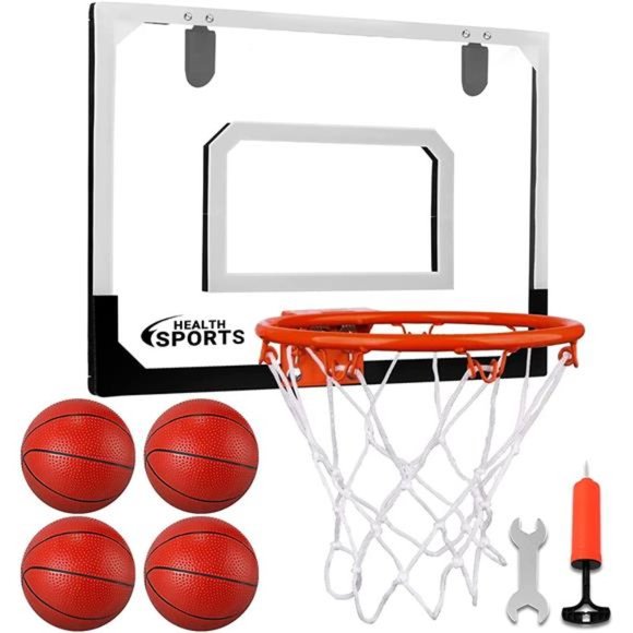 Indoor Mini Basketball Hoop Set for Kids - 17" x 12.5" Door Basketball Hoops - Picture 1 of 6